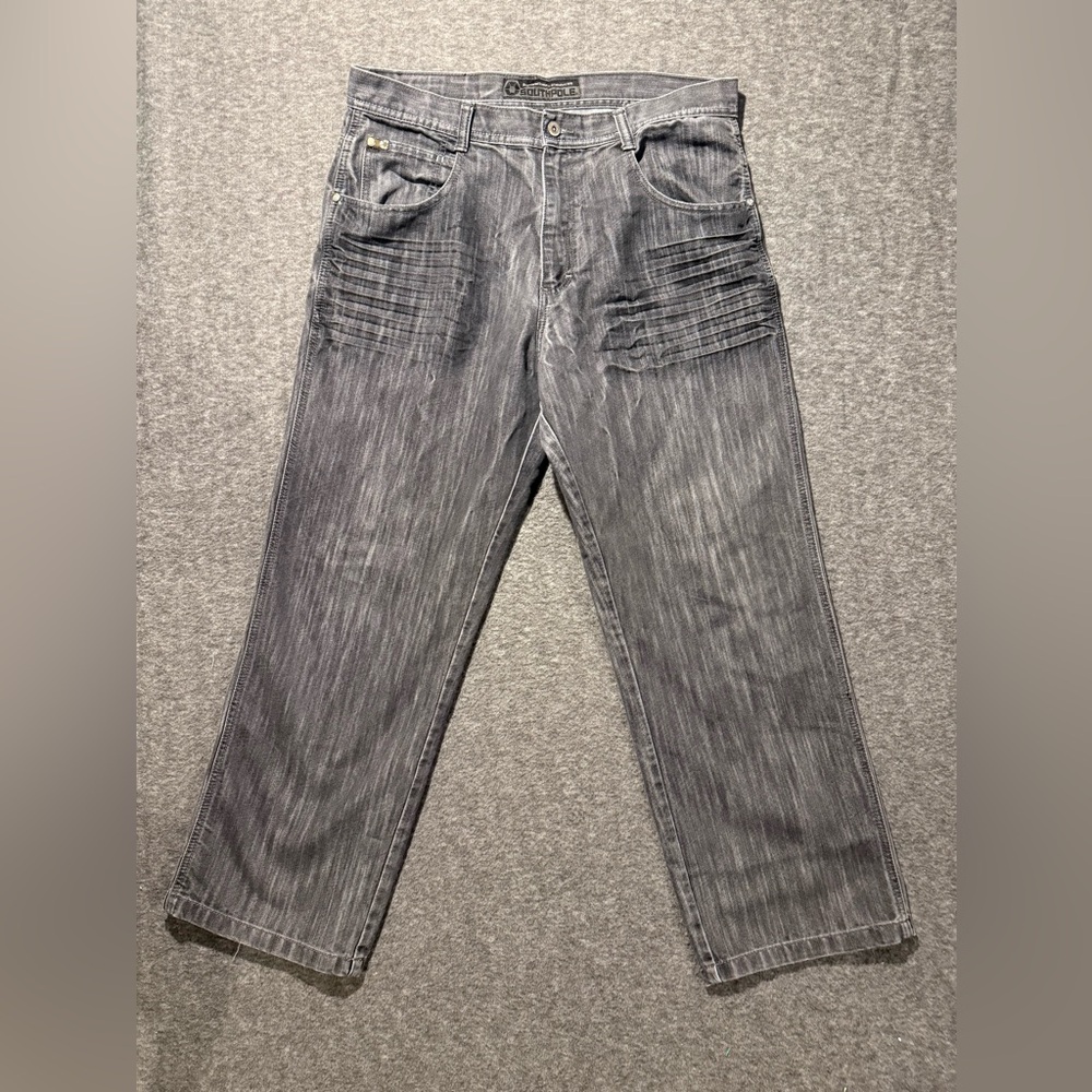 Southpole Vtg jeans mens 38 (inseam 30) black Wide Baggy Y2K Grunge HipHop Faded